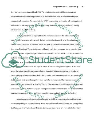 Organizational Leadership