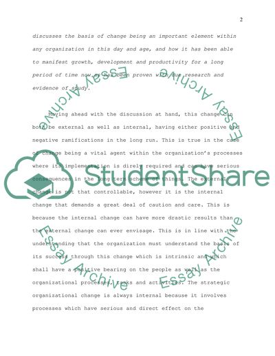 Planning Strategic Organizational Change