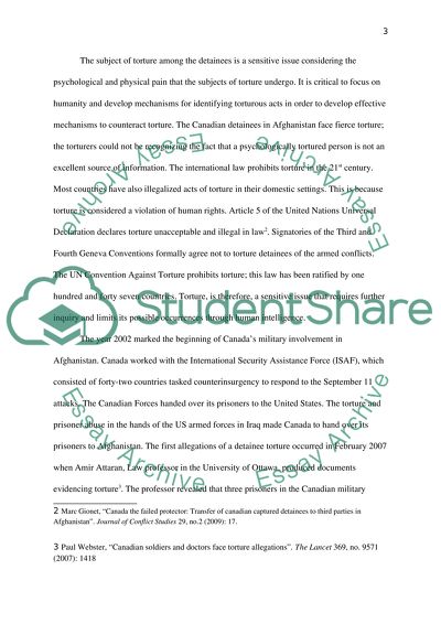 The Torture of Canadian Detainees in Afghanistan