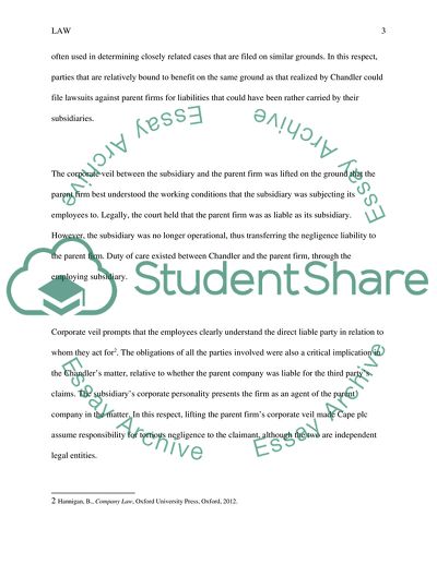 Company Law: Analysis of the Chandler v Cape plc Case