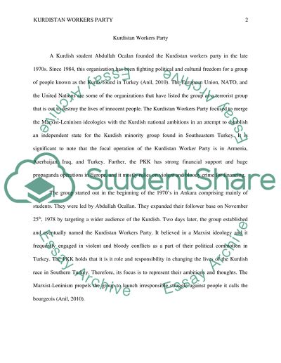 Kurdistan workers party