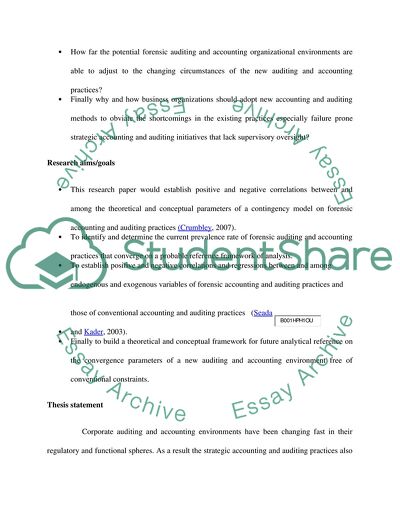 Promoting Forensic Accounting and Auditing Practices