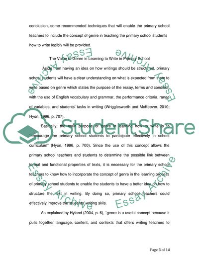 The Value of the Concept of Genre in Learning to Write