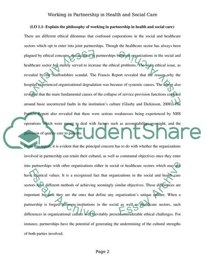 Working in Partnership in Health and Social Care