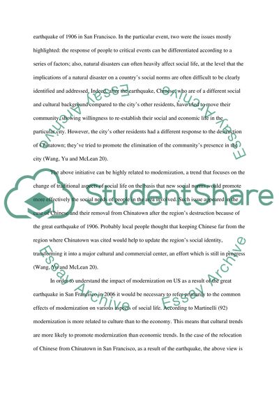 Examine one aspect of modernization that impacted US about the great san francisco earthquake of 1906