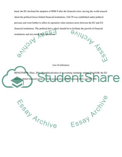 Repoliticalization of Accounting Standard Setting