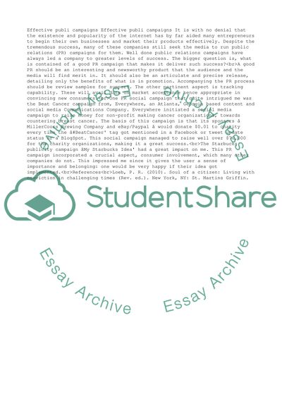 Effective Publicity Campaigns