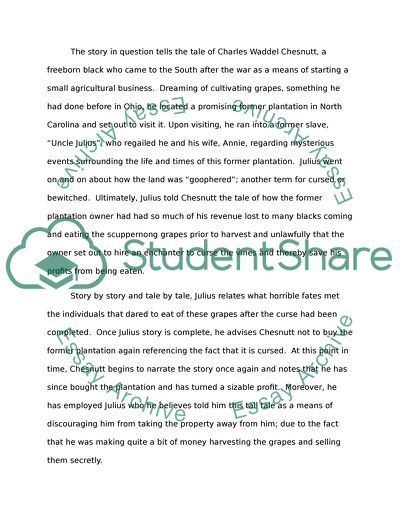 An Analysis of Article about Charles Waddel Chesnutt