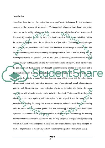 Impact of Technology on Modern Journalism