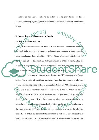 HR Management Activities in Internal and External Contexts