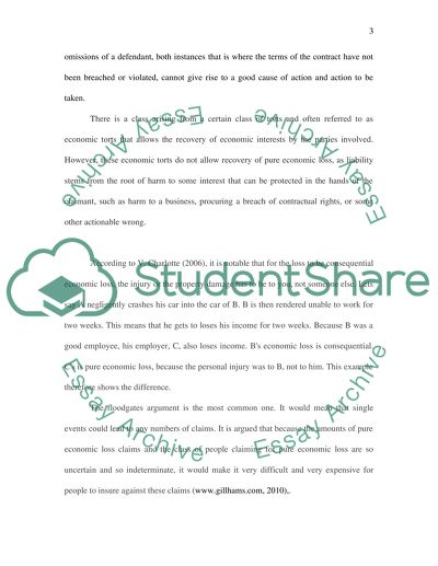 Consequential and Pure Economic Loss in Negligence