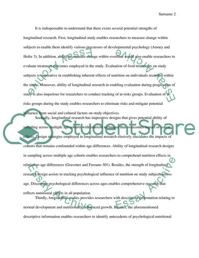 Use a Longitudinal study research method to analyze the effects of nutrition