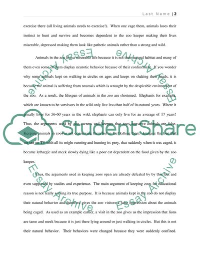 Should the Zoos Be Shut Down