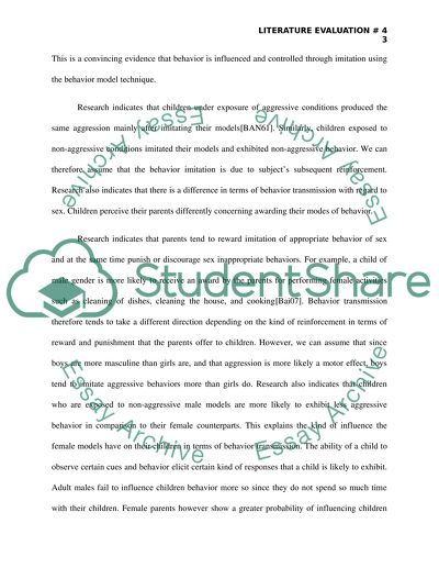 Investigating Aspects of the Development of Children