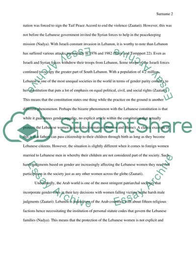 Status of Women in Lebanon