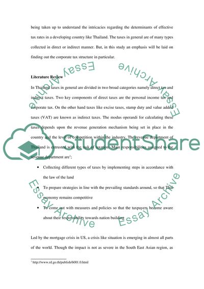 Determinants of Effective Tax Rate in Thailand