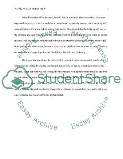 Work family interview