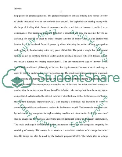 Defining and Reevaluating the Concept of Income