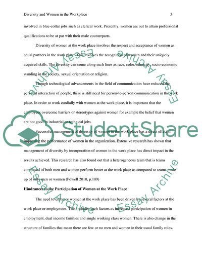 Diversity and Women in the Workplace