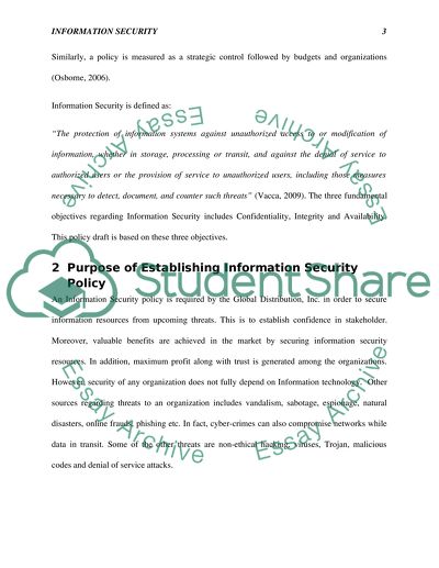 Establishing Information Security Policy