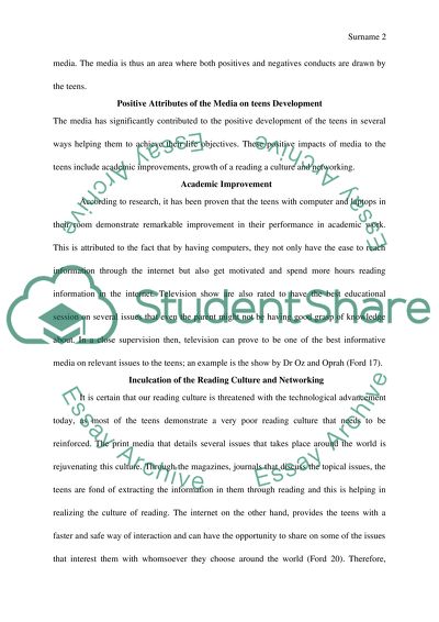 Impact of the Media on the Development of a Child