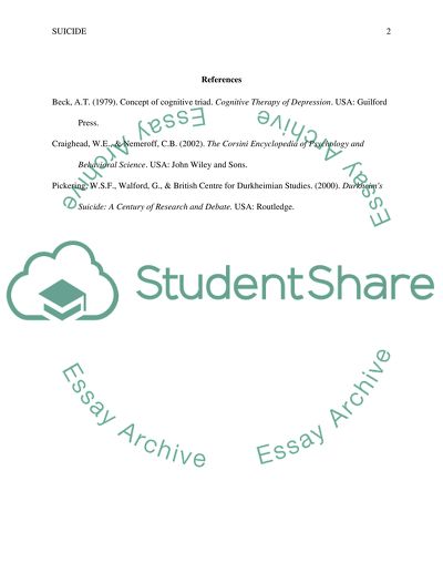 Pyschological and Sociological Theoretical Explanations of Suicide