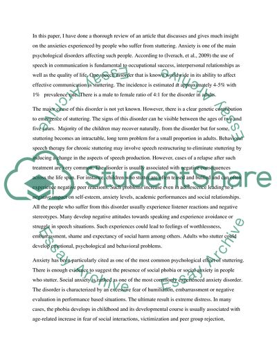 Psychology Article Review