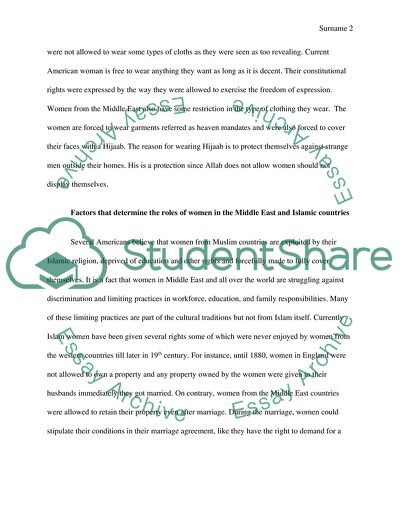 Difference In Female Roles In the US and In the Middle East