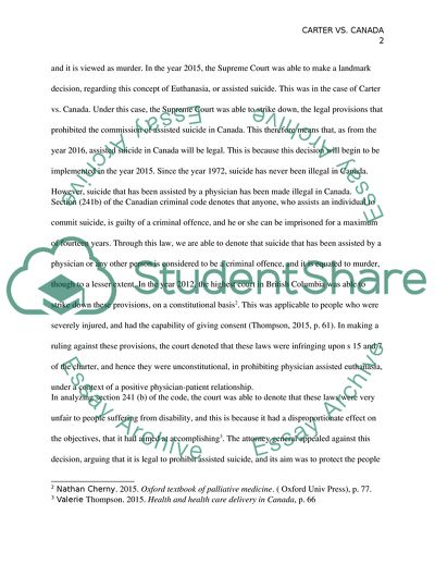 The Case of Carter Versus Canada