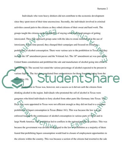 Prohibition in Texas