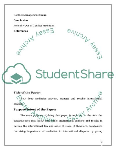 How does mediation prevent, manage, and resolve international conflict