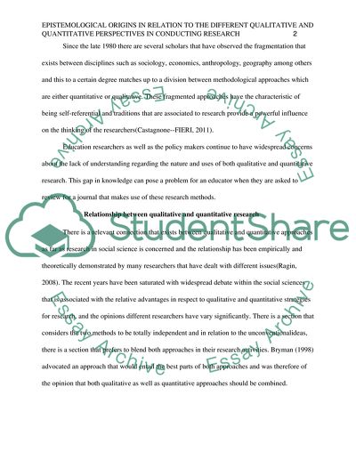 Qualitative and Quantitative Perspectives in Conducting Research