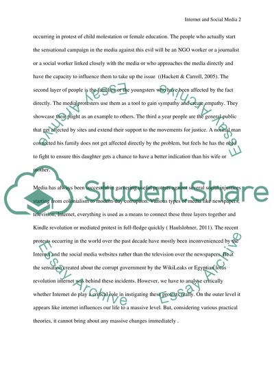 Role of the Internet and Social Media Networks in Mediated Protest