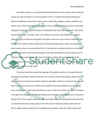 Different Cultures and Different Moral Beliefs