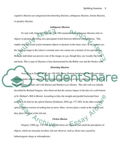 Splitting Visual Illusions into Groups
