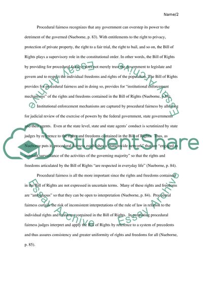 The Bill of Rights as the Centerpiece of Constitutional Order