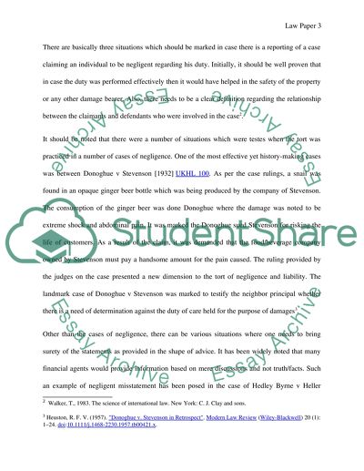 Liability of the Professionals, Negligence and Care of Duty