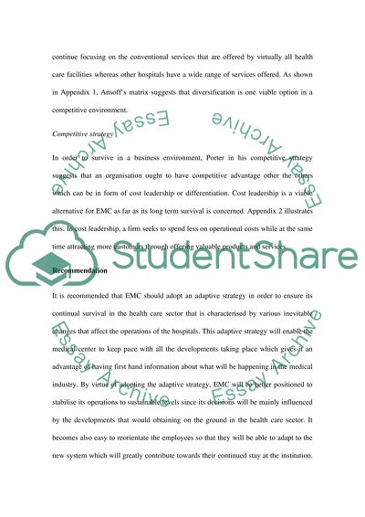 Emanuel Medical Center: Crisis in the Health Care Industry