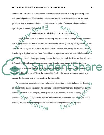 Accounting Capital Transactions in Partnership