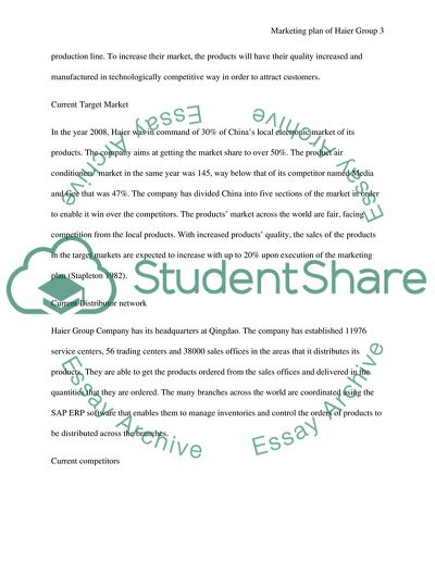 Marketing Draft of Haier Group