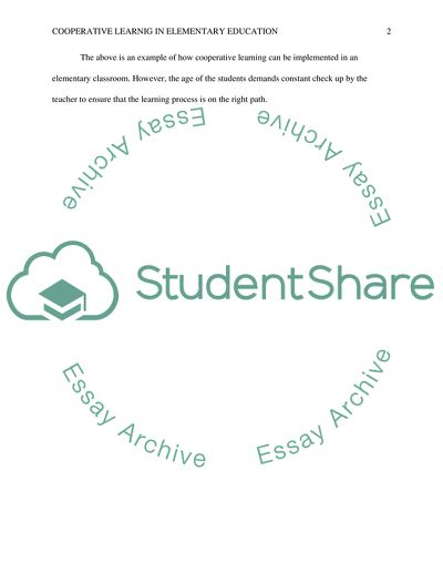 Cooperative Learning in Elementary Education
