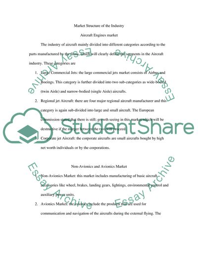 Market Structure of the Industry