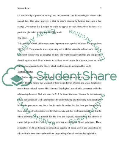 Does Natural Law Have a Place in the Modern World