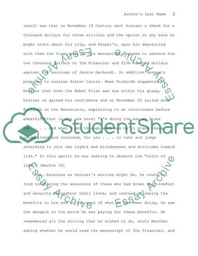 Ethical issues in Financier by Theodore Dreiser