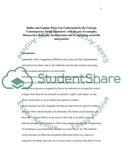 The Concept of Contemporary Social Structures