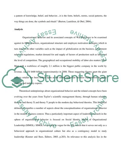 Organizational Behavior Concepts in Wal-Mart