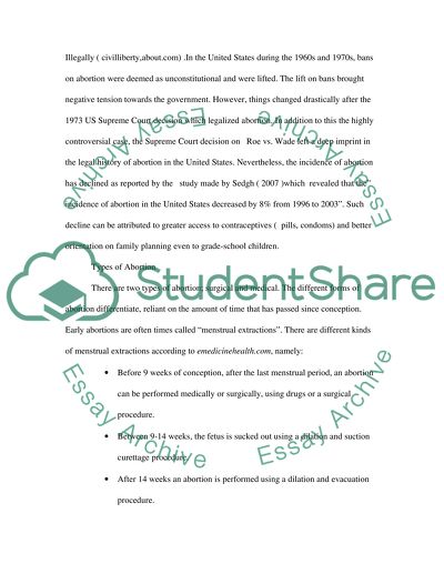 Legal History and Issues of Abortion