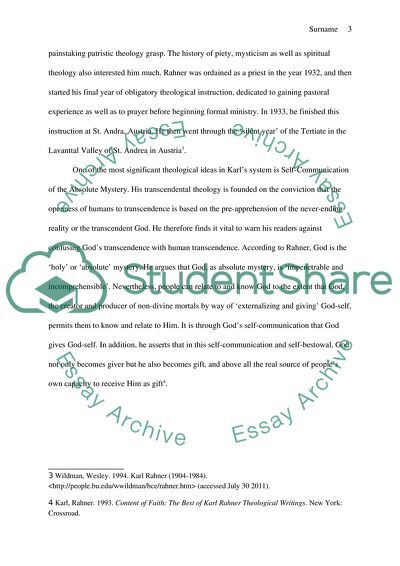 About Karl Rahner - the Theologian