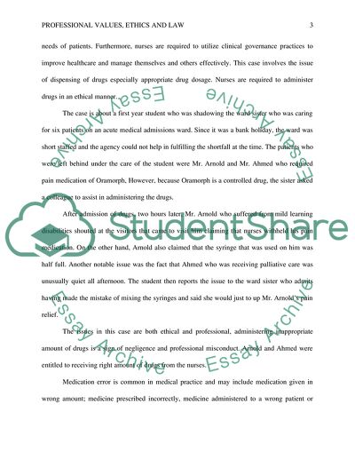 Professional Values, Ethics and Law