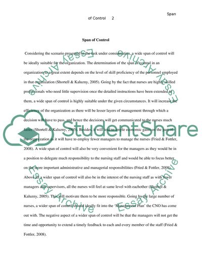 Span of Control Coursework Example | Topics and Well Written Essays ...